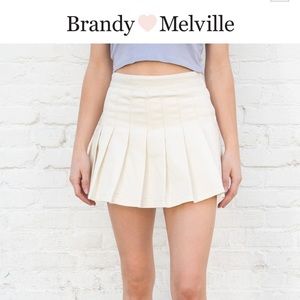 White/Cream Brandy Melville Pleated Skirt